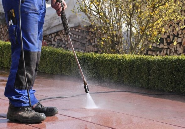 Power washing patio